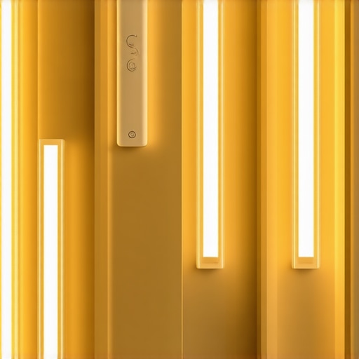 Modern bathroom equipped with interconnected smart lighting and sensors, showcasing advanced automation systems.