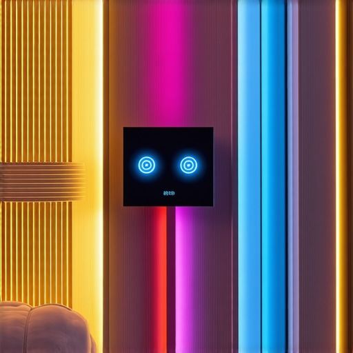 Smart Home LED Lighting Control Interior scene showing LED G9 lights being managed through a smartphone app