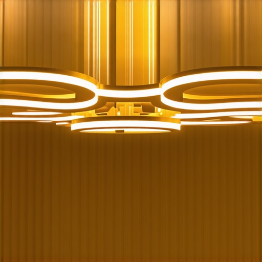 Contemporary smart LED chandelier with adjustable colors in a living room