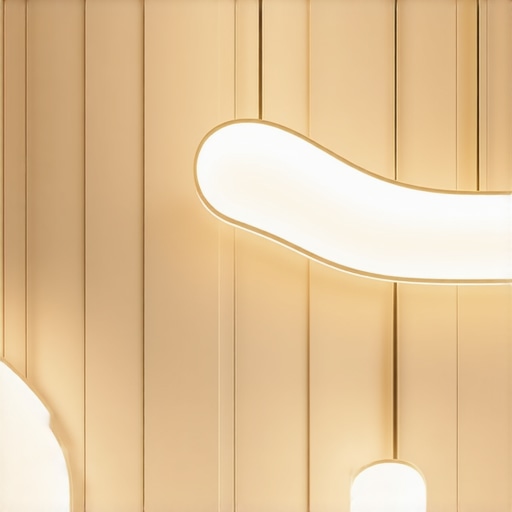 Interior with advanced smart lighting and sculptural lamps
