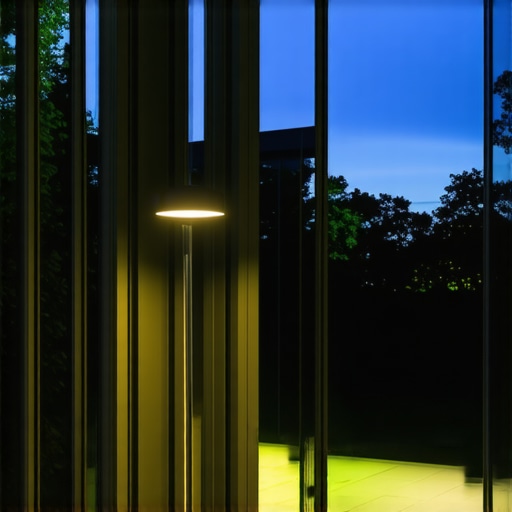 Advanced outdoor LED lighting with sensors and automation at night