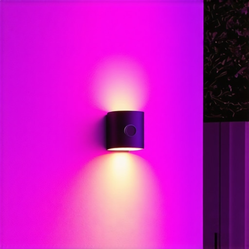 Modern terrace with interactive smart lighting system with sensors and RGB LEDs