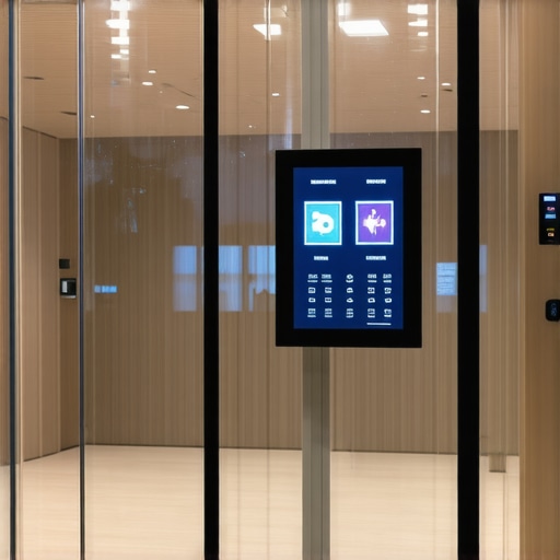 Futuristic smart glass with integrated sensors in a contemporary building