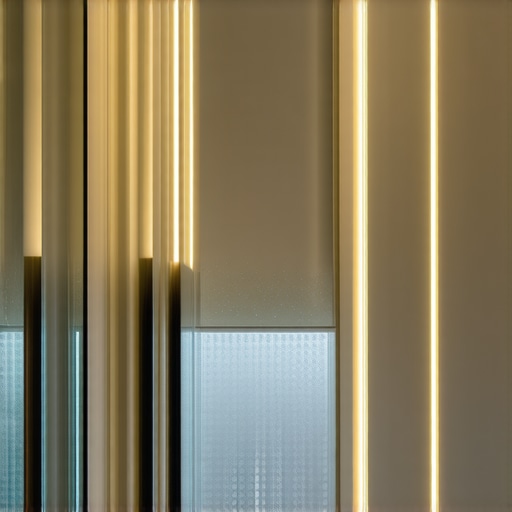 Interior hallway with innovative smart lighting and textured glass elements