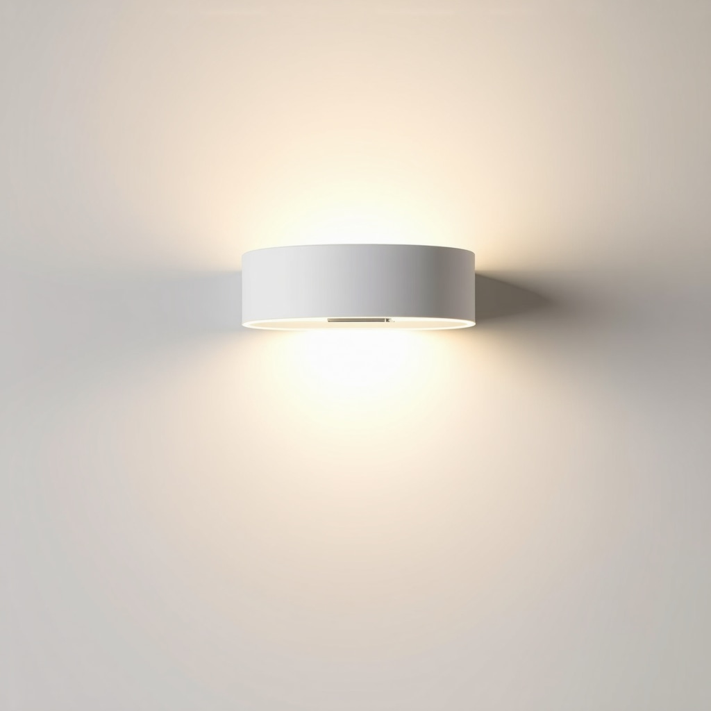 Elegant minimalist wall lamp with integrated smart features and neutral finish