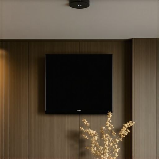 Moderna plafonjera sa pametnim tehnologijama u luksuznom dnevnom boravku