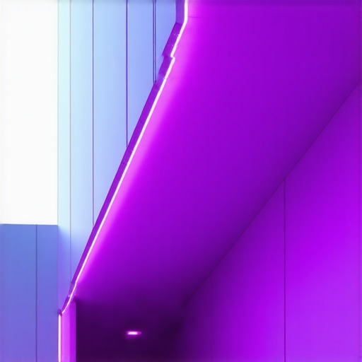 Architectural LED Lighting Integration Modern building facade illuminated with integrated LED strip lighting