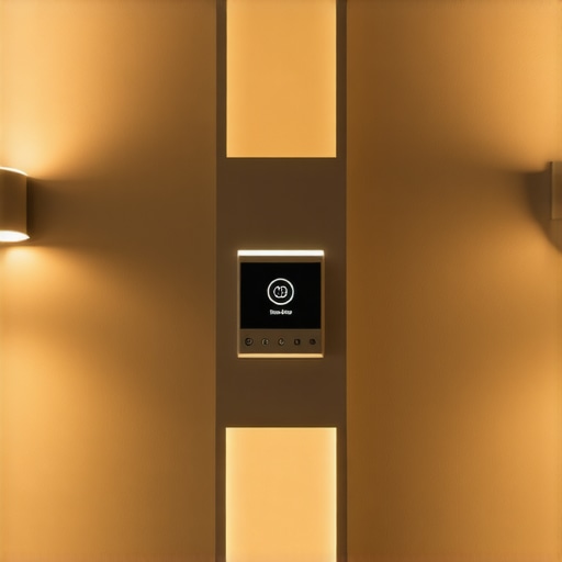 Digital outdoor lighting system with smart controls High-tech outdoor lighting with digital control panel and interactive features.