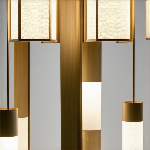 High-tech eco-friendly lighting fixtures made from natural materials in modern space