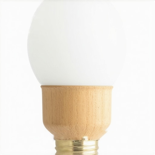 Recycling symbol on eco-friendly LED bulb with minimalist design