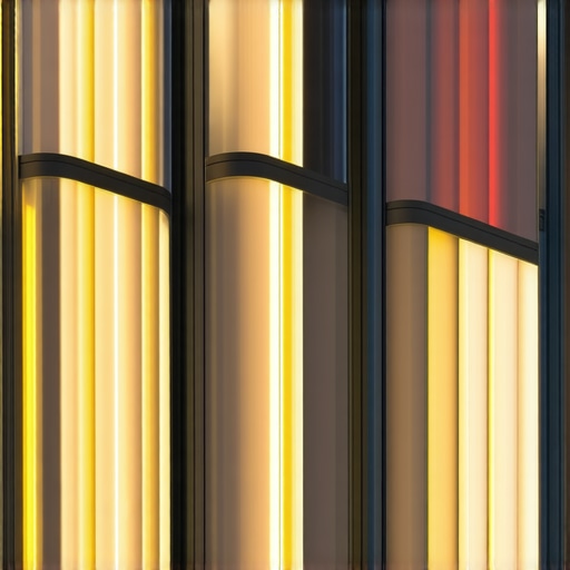 Suvremena fasada s velikim umjetničkim rasvjetnim instalacijama