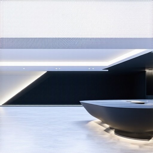 Interior space featuring adaptive LED lighting with IoT control and dynamic color effects
