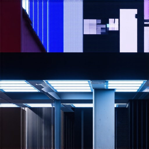 Advanced LED lighting system integrated with IoT and AI in cityscape