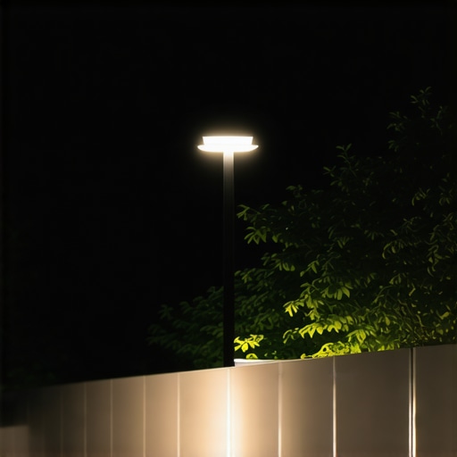 Advanced outdoor lighting system with smart sensors and eco-friendly features at night