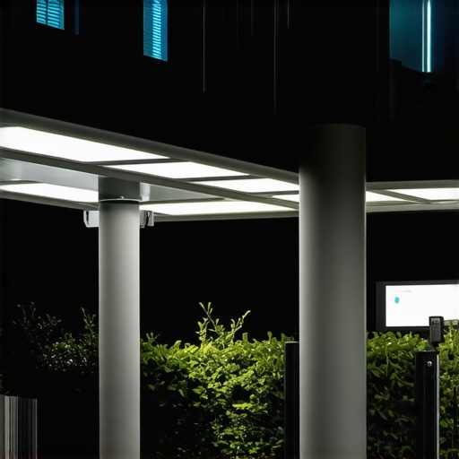 Advanced outdoor lighting with OLED panels and IoT technology in urban setting