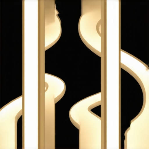 Futuristic LED lighting design with organic shapes and recycled materials