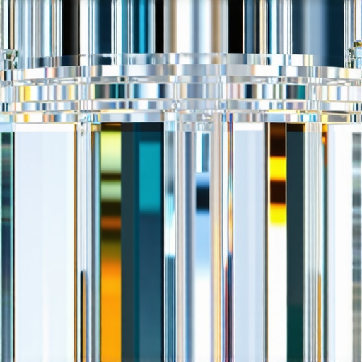 Innovative Crystal Technologies in Luxury Lighting Close-up of a crystal with nano-precise cuts and antibacterial coating for high-end chandeliers