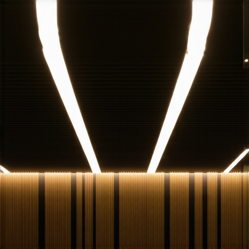 Modern LED lighting system installed in a low-ceiling interior