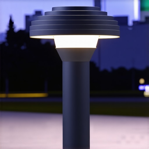 Futuristic outdoor lighting with smart LEDs and solar panels