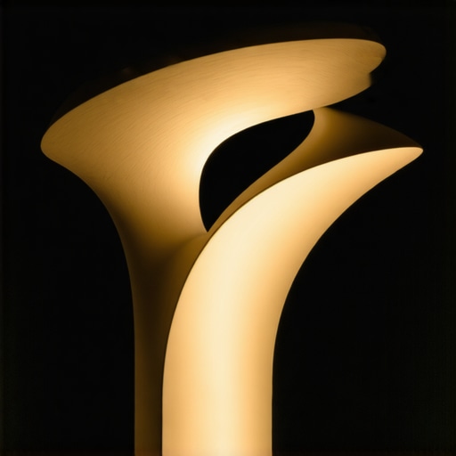 Modern outdoor lighting with organic shapes and recycled materials