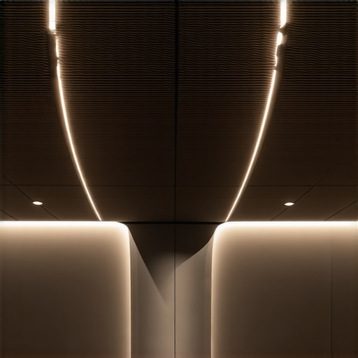 Modern LED lighting with aluminum profiles Stylish interior with LED strip lighting and aluminum profiles