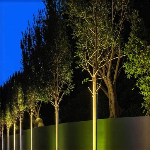 Svetlosni elementi u modernom vrtu sa tehnologijom pametne rasvete