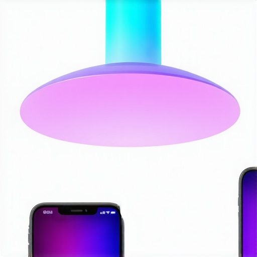 Pametna rasveta u modernom domu sa IoT tehnologijom Svetlosni sistemi u pametnoj kući sa senzorima i prilagodljivim LED diodama.