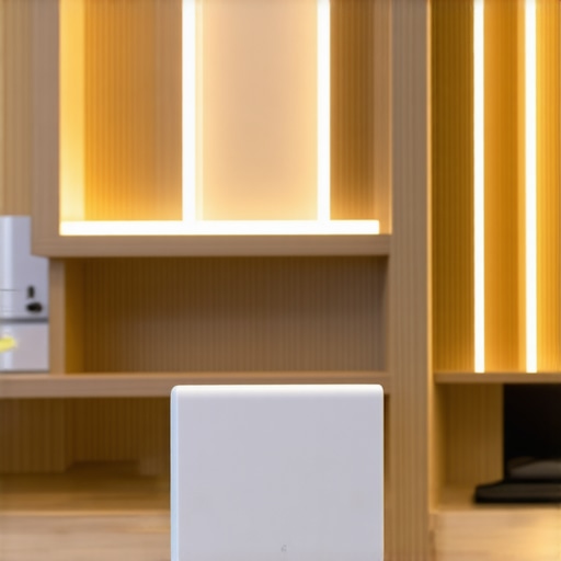 Interior of a modern home with smart LED lighting and control system