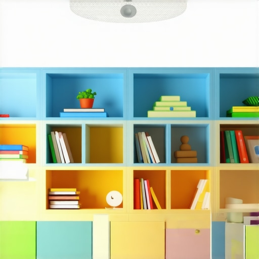 Ilustracija pametnog sustava rasvjete s senzorima u dječjoj sobi