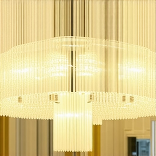 Luxury modern interior with crystal chandelier and integrated LED system