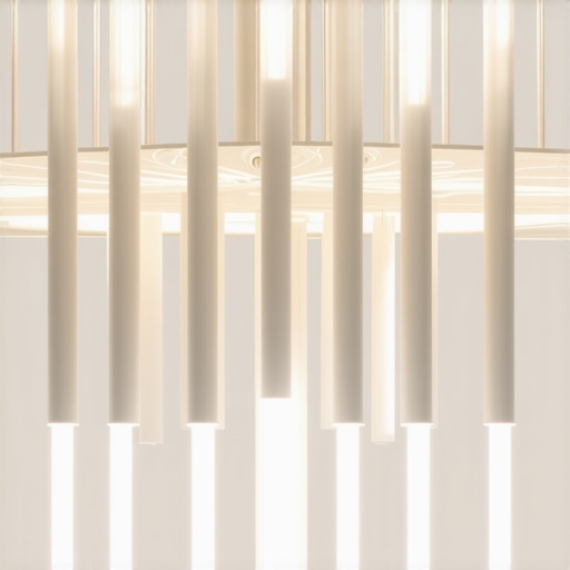 Futuristic Eco-Friendly Statement Chandelier Modern eco-friendly statement chandelier with recycled materials and dynamic lighting