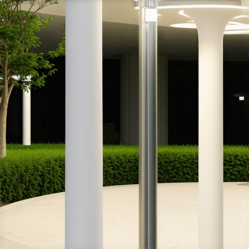 Modern outdoor lighting incorporating smart technology and natural biofilic design elements