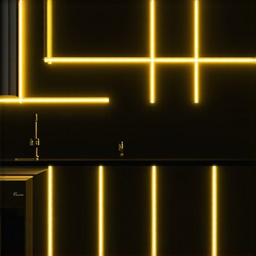 Smart kitchen lighting with LED strips and adjustable spotlights in a modern Podgorica home