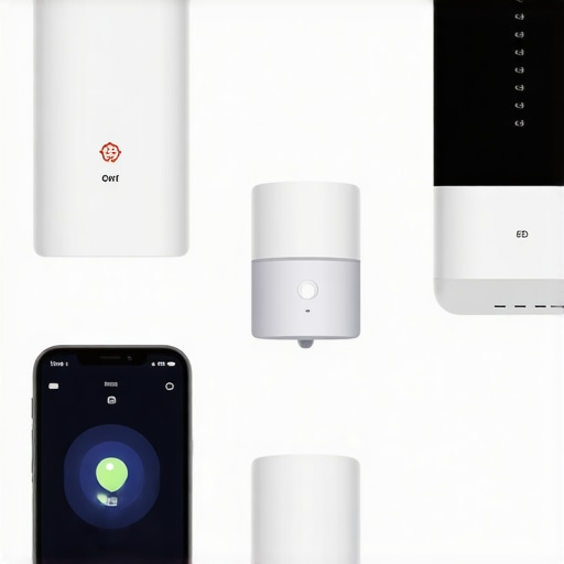 Smart Lighting Control System High-tech smart lighting control interface with sensors and mobile app