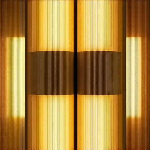 Smart lighting integration with natural materials for 2024 Modern interior with smart lighting made of rattan and pleated glass demonstrating technological integration