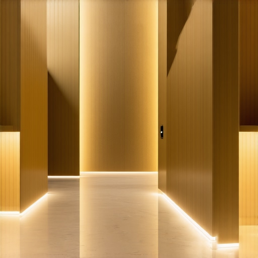 Luxury interior with advanced OLED and mini-LED lighting systems, modern materials, and ambient design