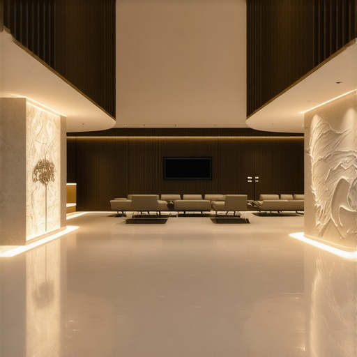 Interior space showcasing layered LED lighting creating depth and texture