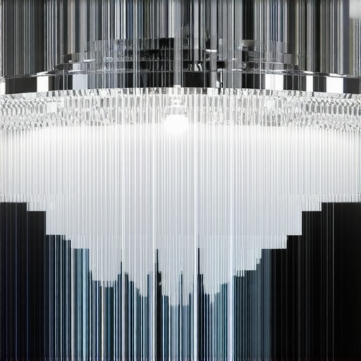 Elegant crystal pendant light featuring advanced smart controls and recycled materials in contemporary interior