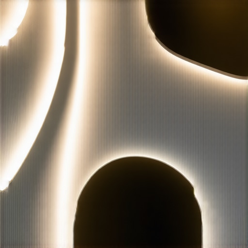 Stylish interior with sculptural lighting and LED decor