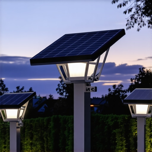 Napredni solarni i pametni sustavi za vanjsku rasvjetu 2024. Sustav vanjske rasvjete s solarnim panelima i senzorima u noćnoj scenografiji