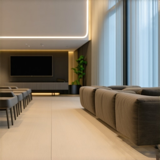 Modern interior with smart lighting automation