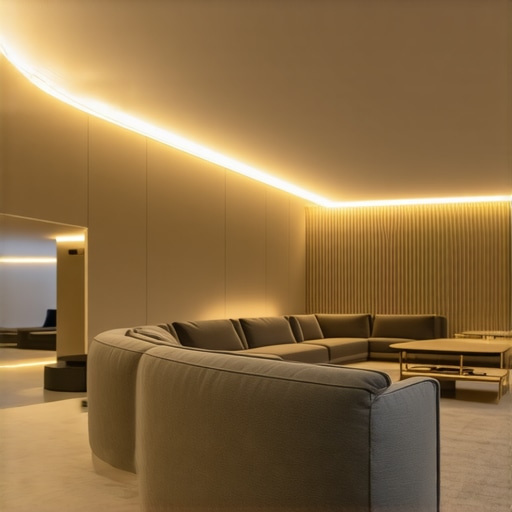 Modern smart lighting system with sensors and automated controls in a contemporary interior