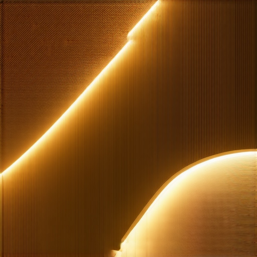 Modern interior with integrated natural material lighting and digital controls