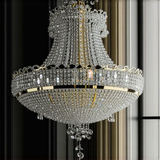 Elegantna secesijska rasvjeta s kristalima u luksuznom interijeru