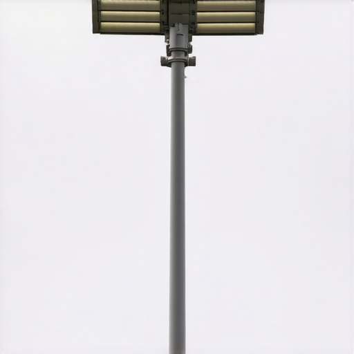 Contemporary LED street lights integrated into cityscape