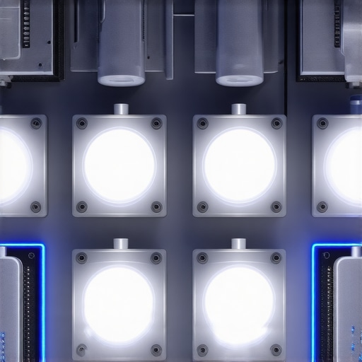 Modern industrial lighting with sensors and energy-efficient LED fixtures