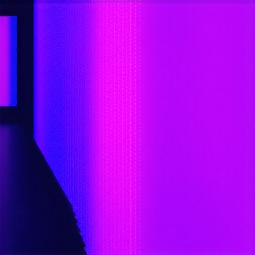 Close-up of LED panels displaying colorful dynamic patterns in an artistic setting