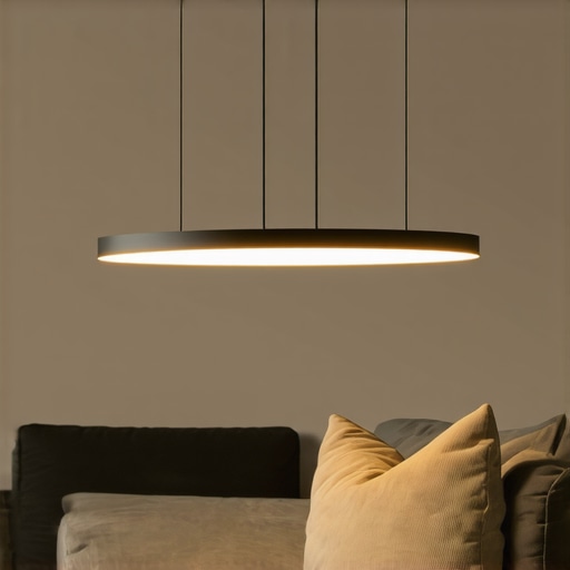 Elegantni minimalistički viseći luster u dnevnom boravku