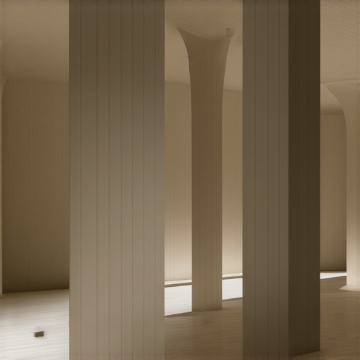 A computer screen displaying 3D lighting simulations for architectural spaces.