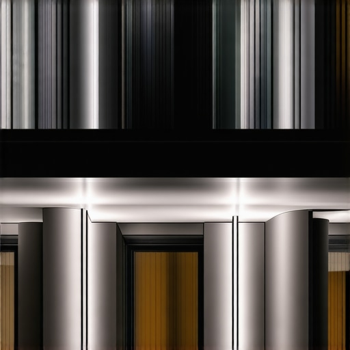 Exterior of a building with sophisticated LED lighting emphasizing architectural features.